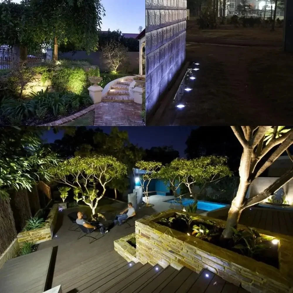 4 PCS 8LED Solar Power Disk Light Outdoor Garden Solar Underground Light Deck Light Spotlight Buried Solar Led Lamp
