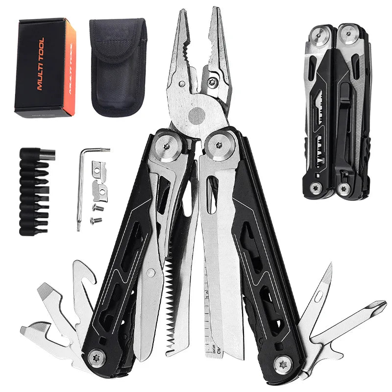 17 In 1 Mini Foldable Plier Multi Tool Folding EDC Multitool Screwdriver Pliers File Ruler Outdoor Hand Tool Sets