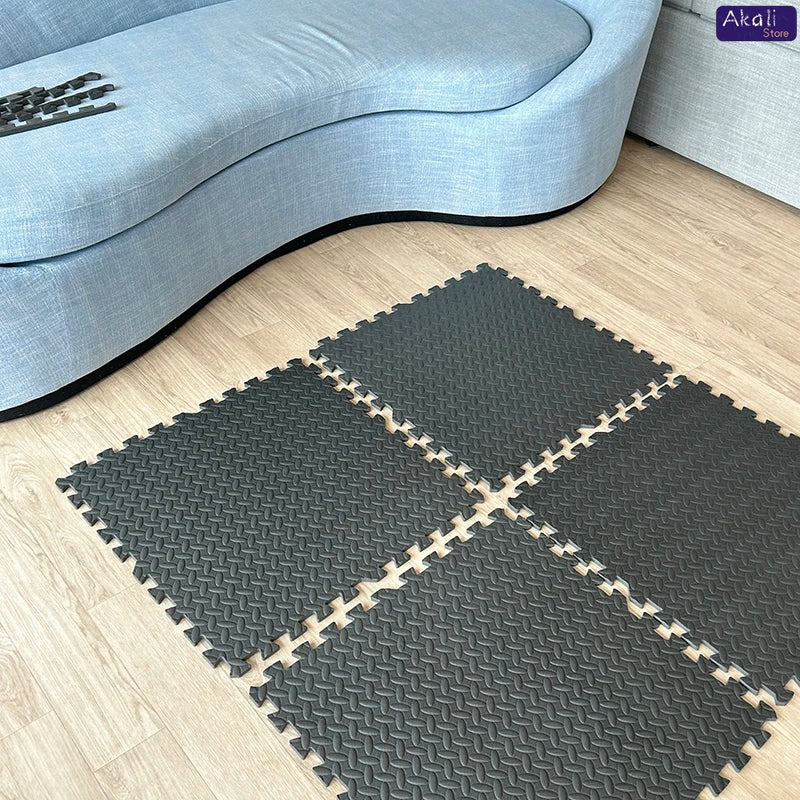 12Pcs EVA Foam Interlocking Floor Mats 60x60cm Gym Flooring Tiles Exercise Yoga Mat Non-Slip Shock Absorbing 10mm