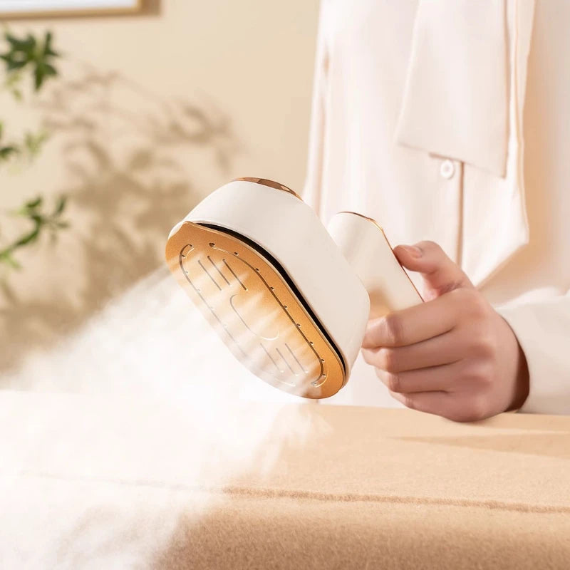 Tidesmit handheld portable steam iron showing dual dry and wet ironing function for efficient garment care