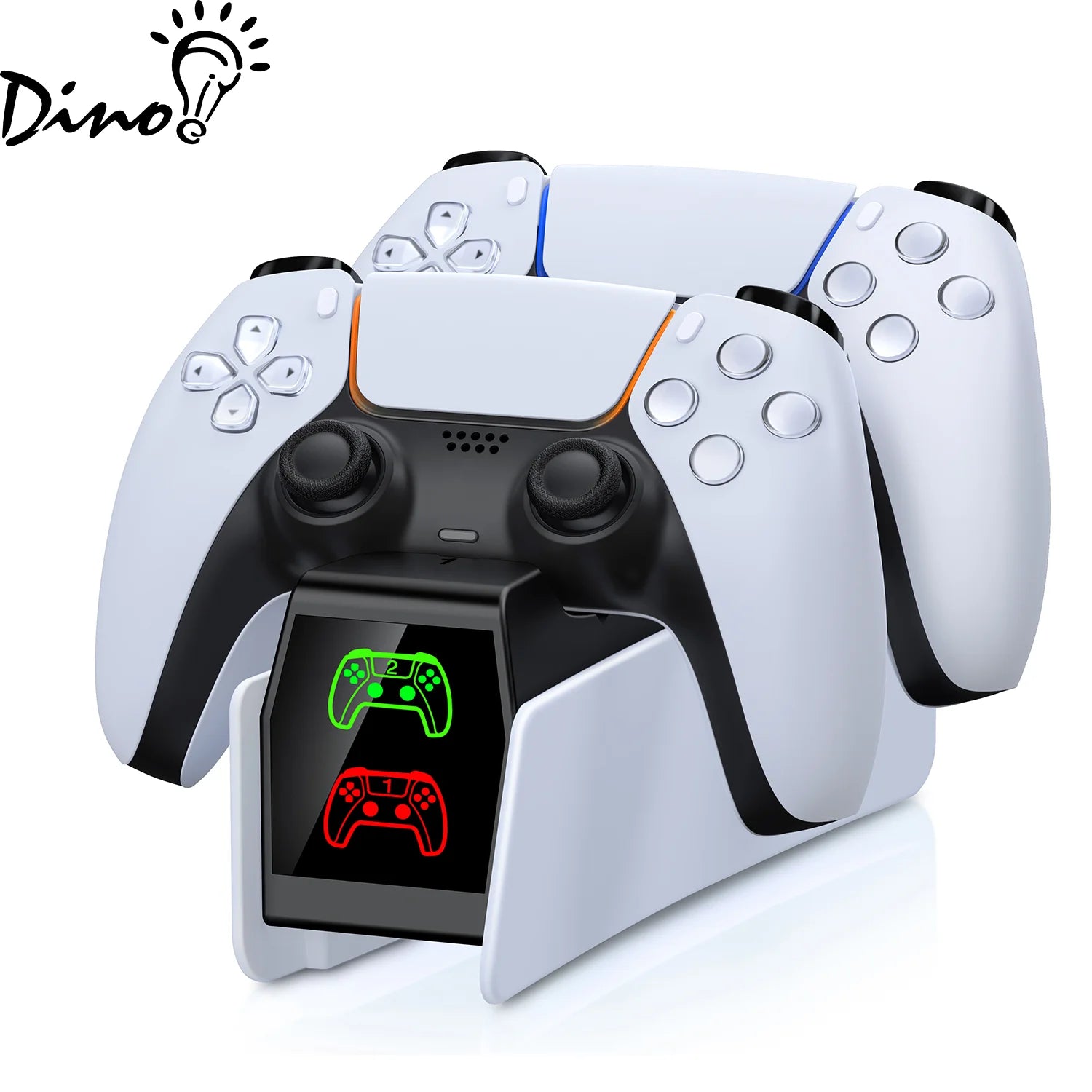 DinoFire FC304 Charging Station for PS5 Controller,Dual Fast Charger Dock for 2 DualSense, Type-C, LED Indicator, Gaming Stand