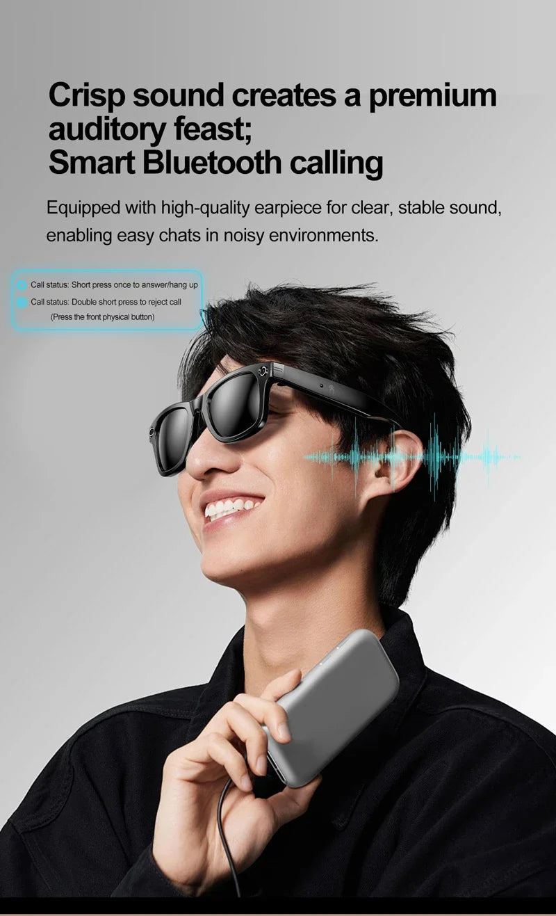 Tidesmit Smart Audio Glasses with AI Camera and Spatial Bluetooth Connectivity Tidesmit