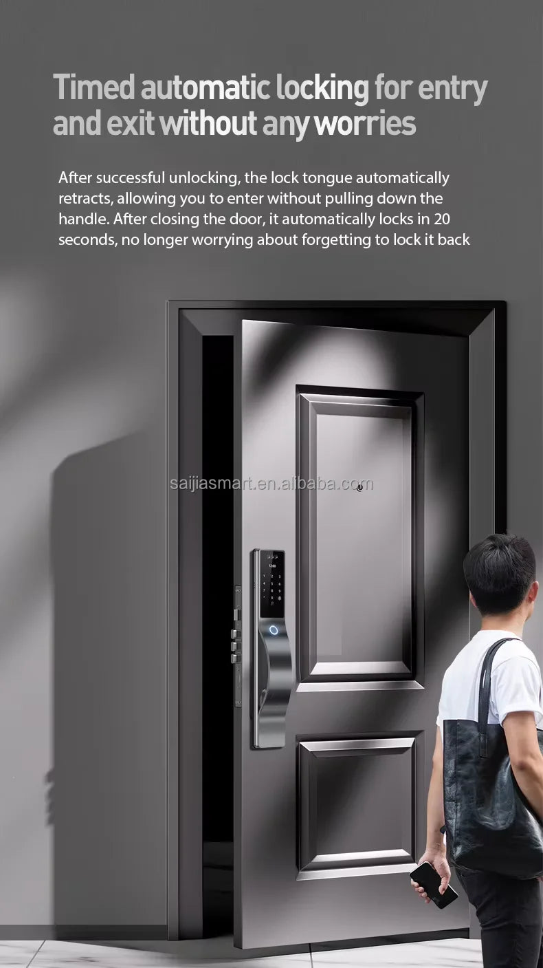 Hot 3D Face Recognition China Automatic Outdoor Security Camera Wishome Wifi Front Entry Smart Door Lock Set
