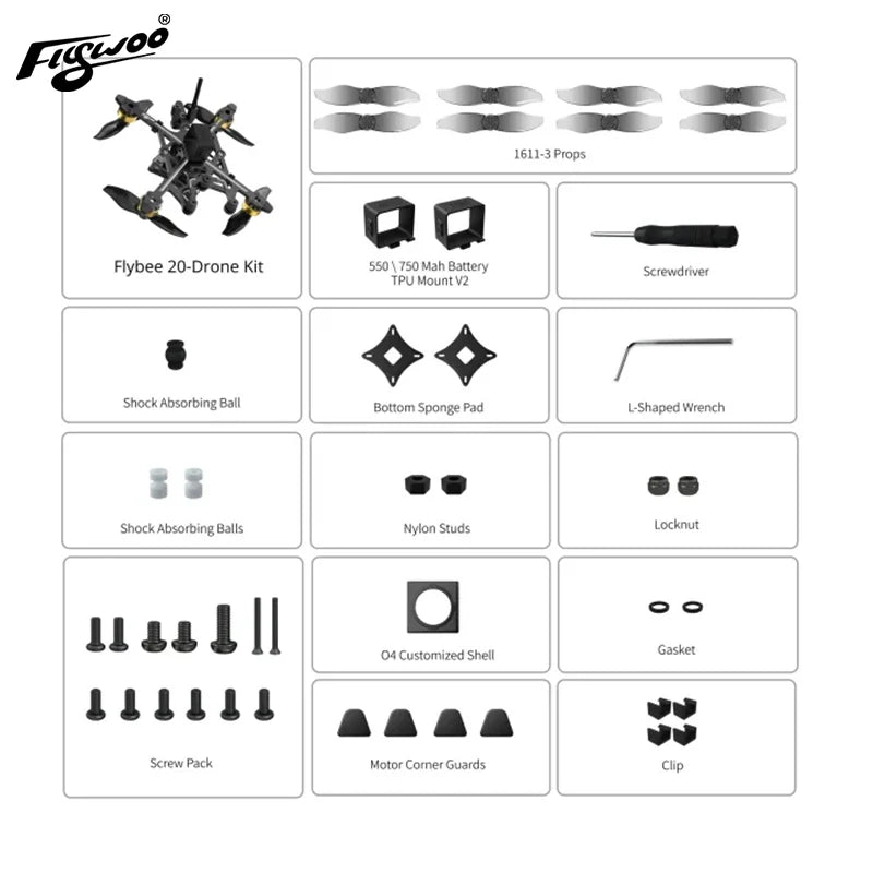 Flywoo Flybee 20 HD O4 FPV Drone | Ultralight 2S Racing Drone Tidesmit