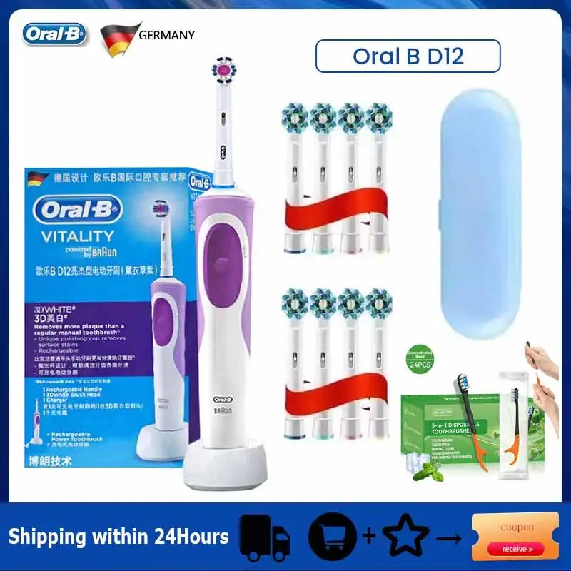 Oral B Sonic Electric Toothbrush PRO4000 RPO600 D12 Vitality Rotating Tooth Brush for Adults Oral Cares Rechargeable Waterproof