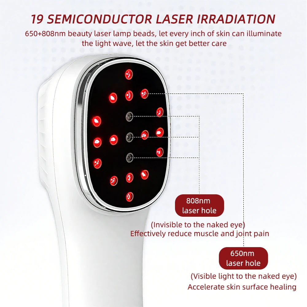 650nm+808nm Portable Face Body Red Light Infrared Beauty Device Skin Rejuvenation Muscle Joint Body Fatigue Relief Health Care