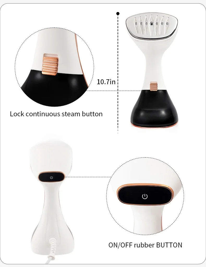 Tidesmit portable handheld garment steamer for clothes, electric quick-heat steam iron for home and travel, angle 12