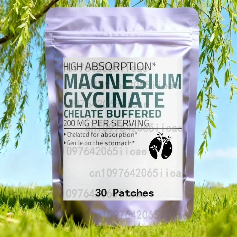 Magnesium Glycinate 200mg Per Serving Chelates High Absorption, Mild To The Stomach, 30 Patches