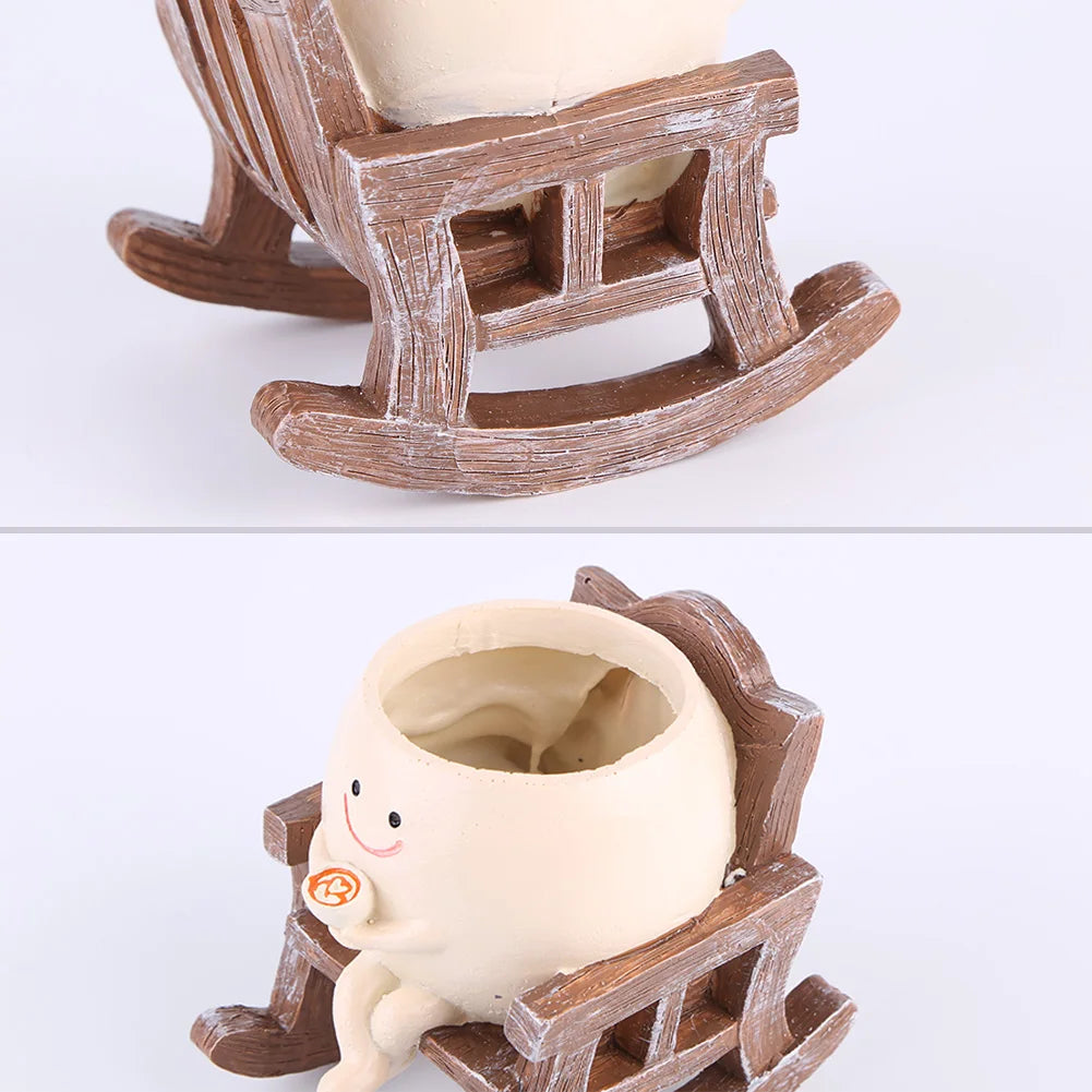 Creative Rocking Chair/Swing Face Succulent Pot Plant Pot Succulent Planter Home Garden Supplies for Indoor Outdoor Plants