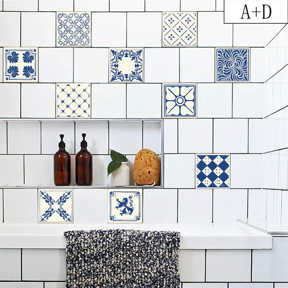 20pcs Wall Tiles Waterproof Stickers Bathroom Kitchen Self Adhesive Toilet Decor