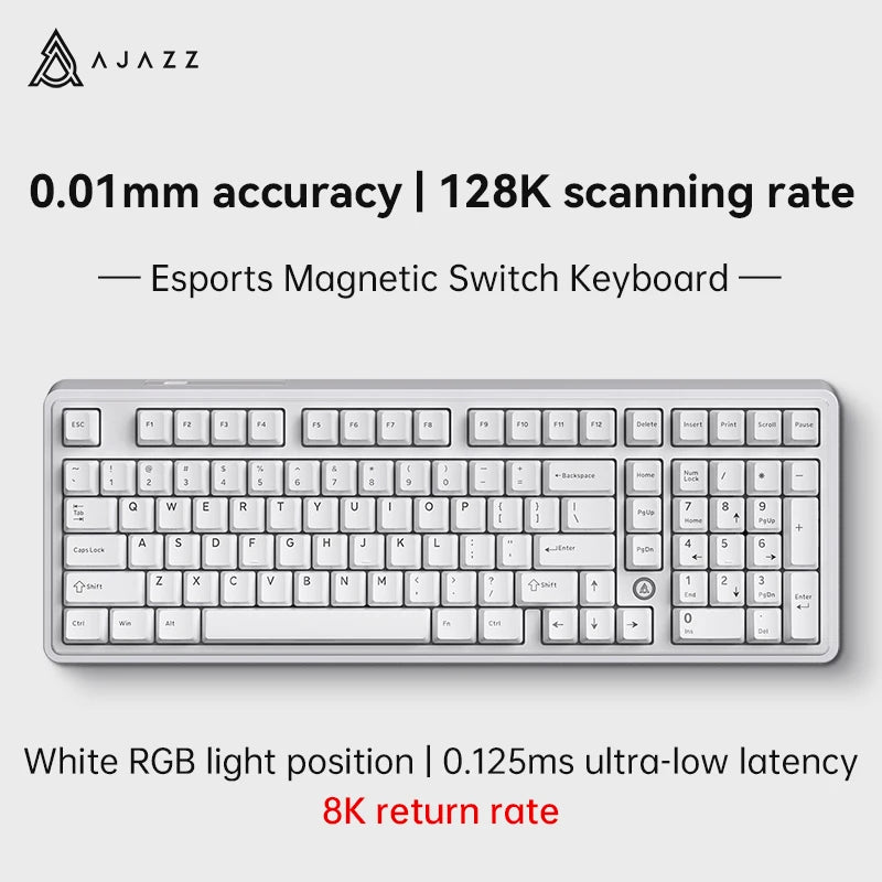 AJAZZ AK980 MAX HE 8K - New Magnetic Switch Type-C - Wired Only - Computer Gaming Keyboard Upgrade Gasket Mechanical Keyboard