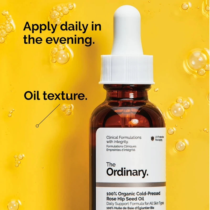 100% Organic Cold-Pressed Rose Hip Seed Oil 30ml Serum Facial Soothing Properties Remove Dull Acne Marks  and Brighten The Skin