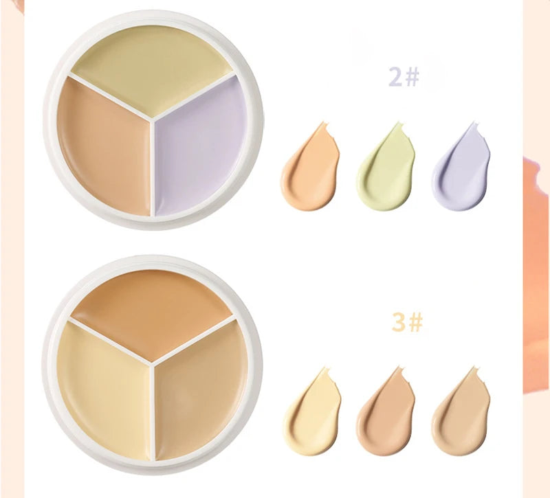 Tidesmit 3 color concealer palette showing high coverage shade swatches for dark circles and contouring
