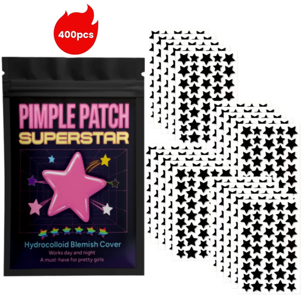 Tidesmit black star acne patches in various sizes for effective blemish treatment for men and women