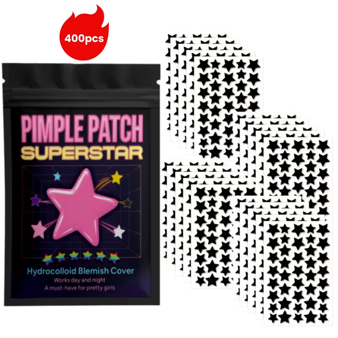 Tidesmit black star acne patches in various sizes for effective blemish treatment for men and women