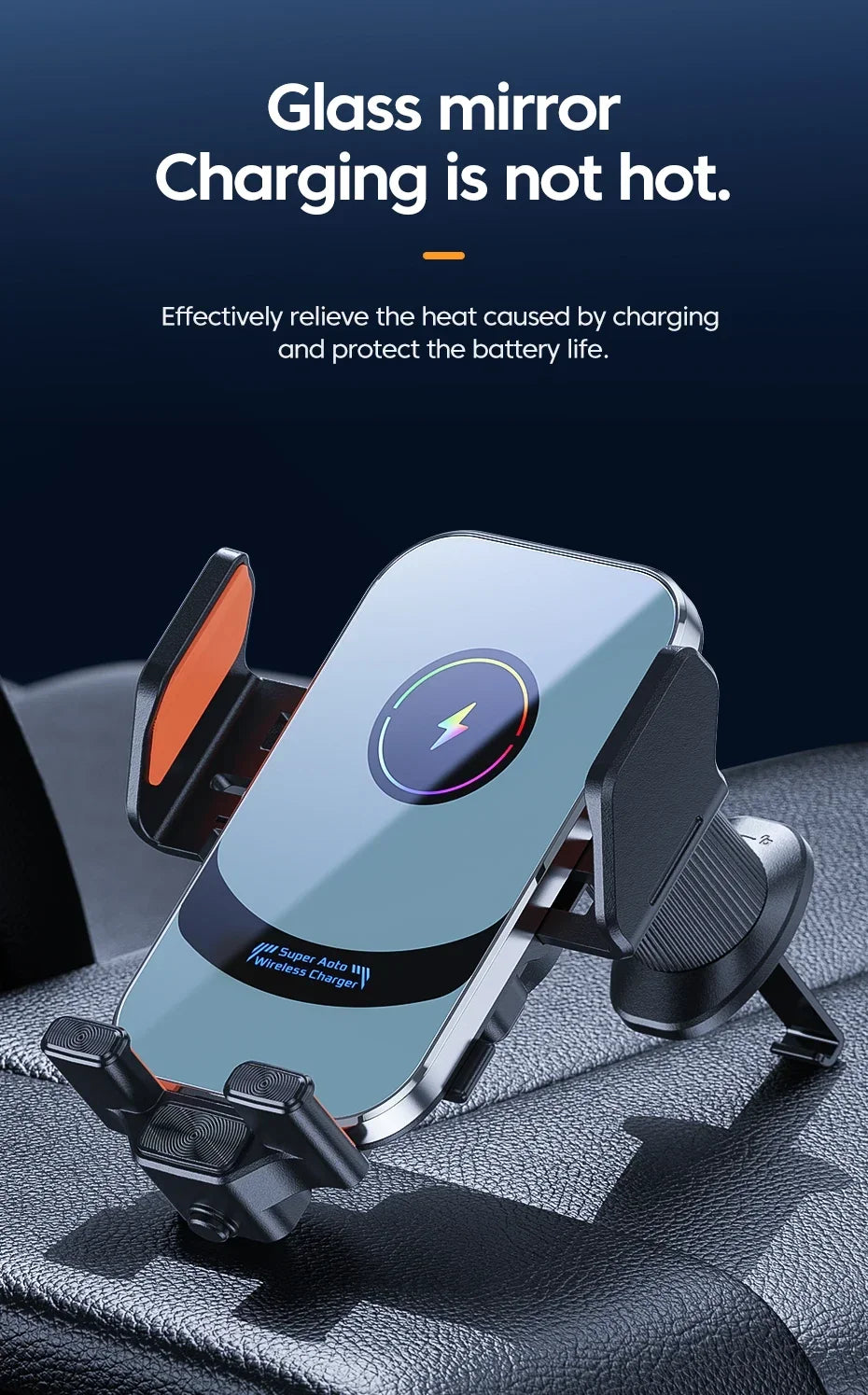 Car Air Outlet Phone Wireless Charger Air Vent GPS Holder For iPhone 16 15 14 13 12 Pro Max Samsung Xiaomi Fast Charging Station
