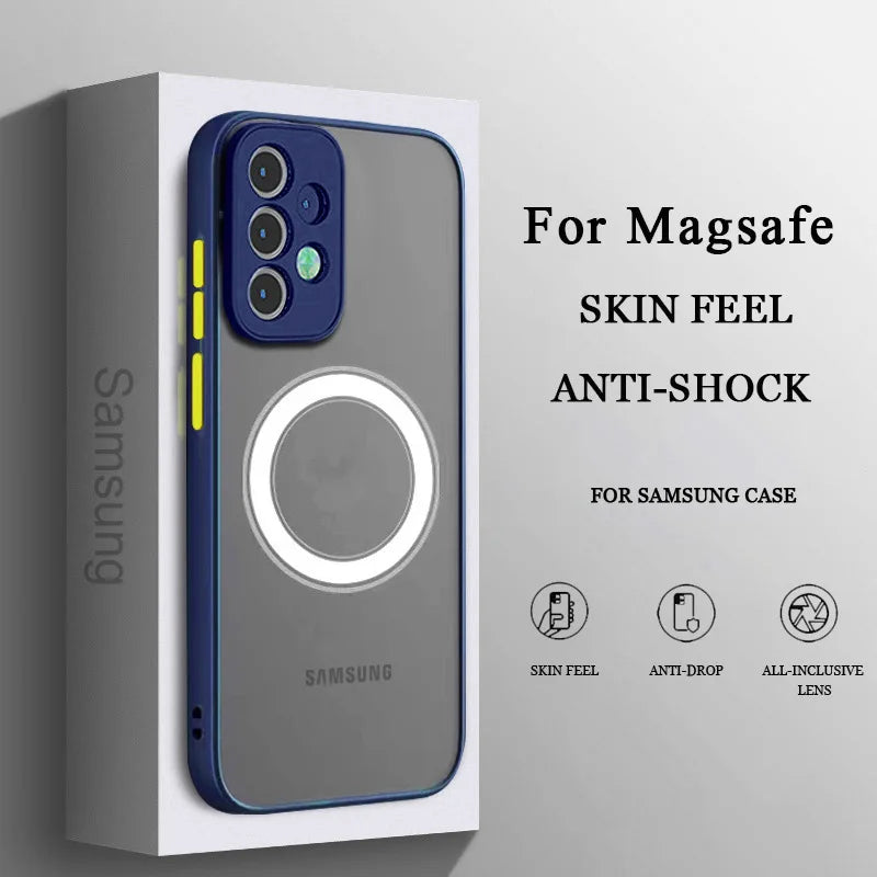 Magnetic MagSafe Case for Samsung Galaxy S24 Ultra - Military-Grade Protection Dark Blue Tidesmit