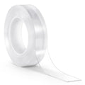Clear double-sided cloth tape roll with long strip, strong reusable adhesive