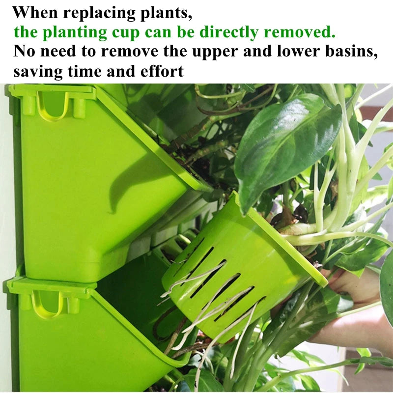 Plant Wall Flowerpot Modular Vertical Greening Basin Stackable Combination Wall Hanging Planter Flower Pots Garden Decoration