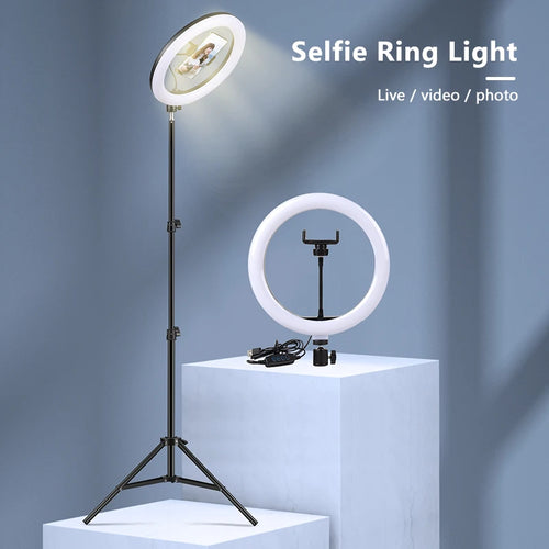 10 Inch LED Ring Light with Adjustable Tripod for Content Creation Tidesmit