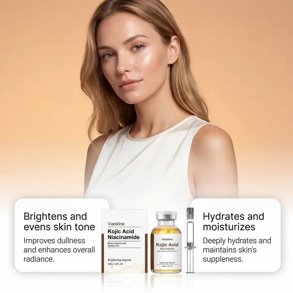 Brightening Kojic Acid & Niacinamide Ampoule 40ml Even Skin Tone Hydrating Moisturizing Dual Care Easy To Use Skincare