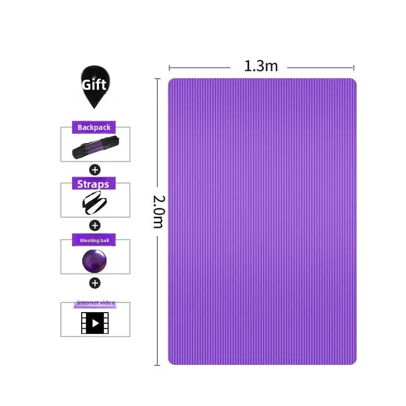 Bestseller Super Large Double Yoga Mat Non-slip Thickened Fitness Dance Floor Mat Children's Practice Household 2m * 1.3m * 15mm