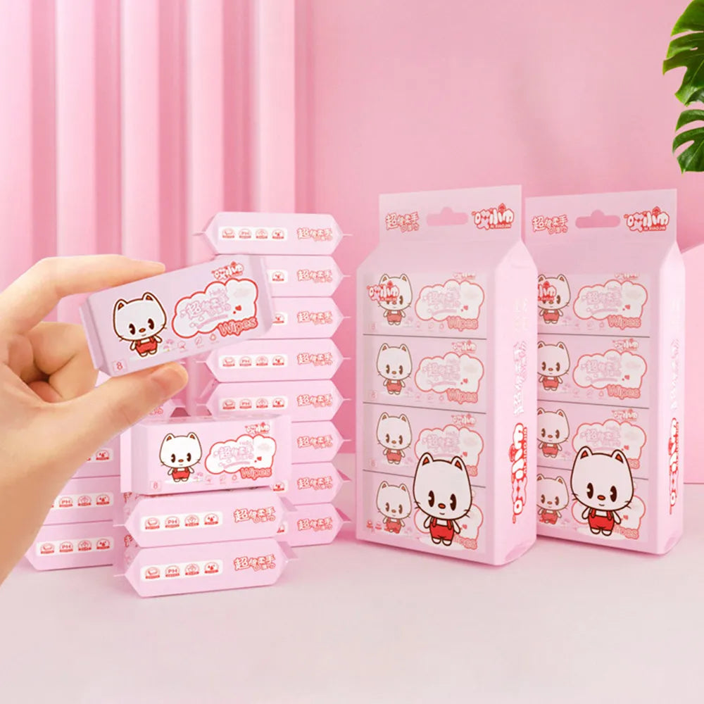 Soft Baby Wet Wipes Large Pack Disposable Freshing Cleaning Wipes Hand Mouth Cleaning High Quality Mini Portable Wipes Babies