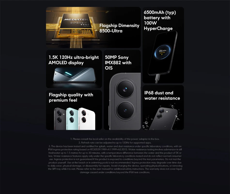 POCO X8 Pro Global Version Smartphone Dimensity 8500-Ultra 6500mAh battery 6.59" 1.5K 120Hz AMOLED display 50MP
