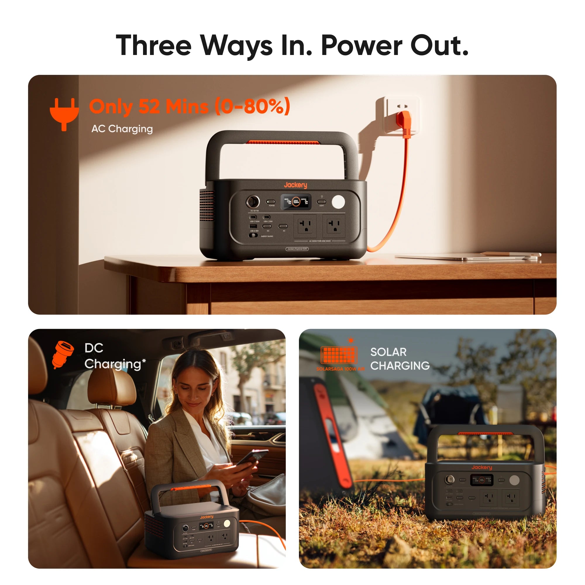 Jackery Portable Power Station Explorer 500 v2 and Carrying Case (S), Solar Generator for Home Use, Emergency Backup, Road Trip