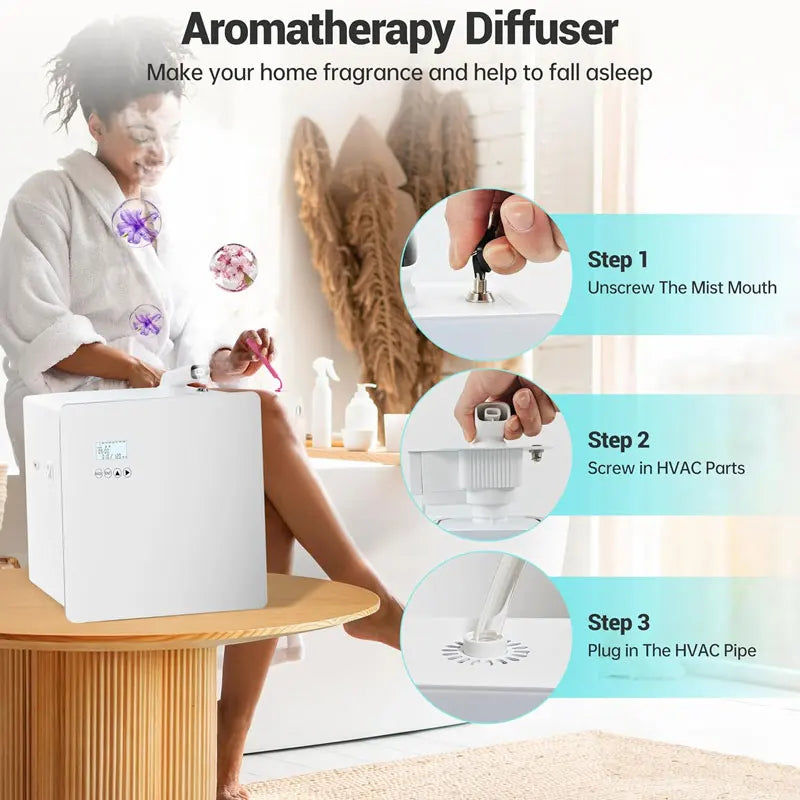 Smart Waterless Scent Diffuser Machine WiFi Bluetooth App Control Aroma Essential Oil Diffuser for Home Hotel Office Large Room