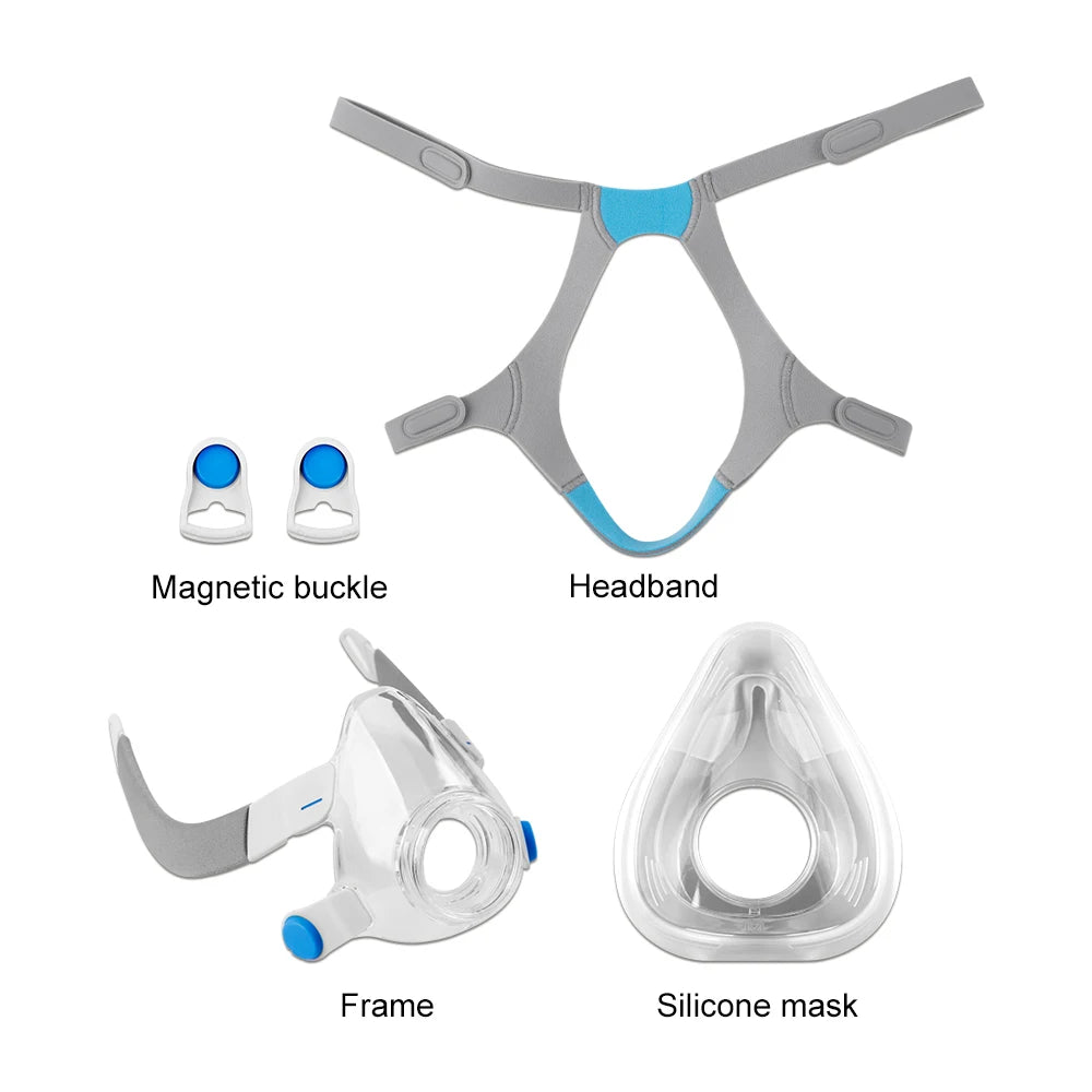 Complete AirFit F20 Full Face CPAP Mask Replacement Set Includes Mask Cushion, Headgear, Frame & Clips for Complete Mask Renewal
