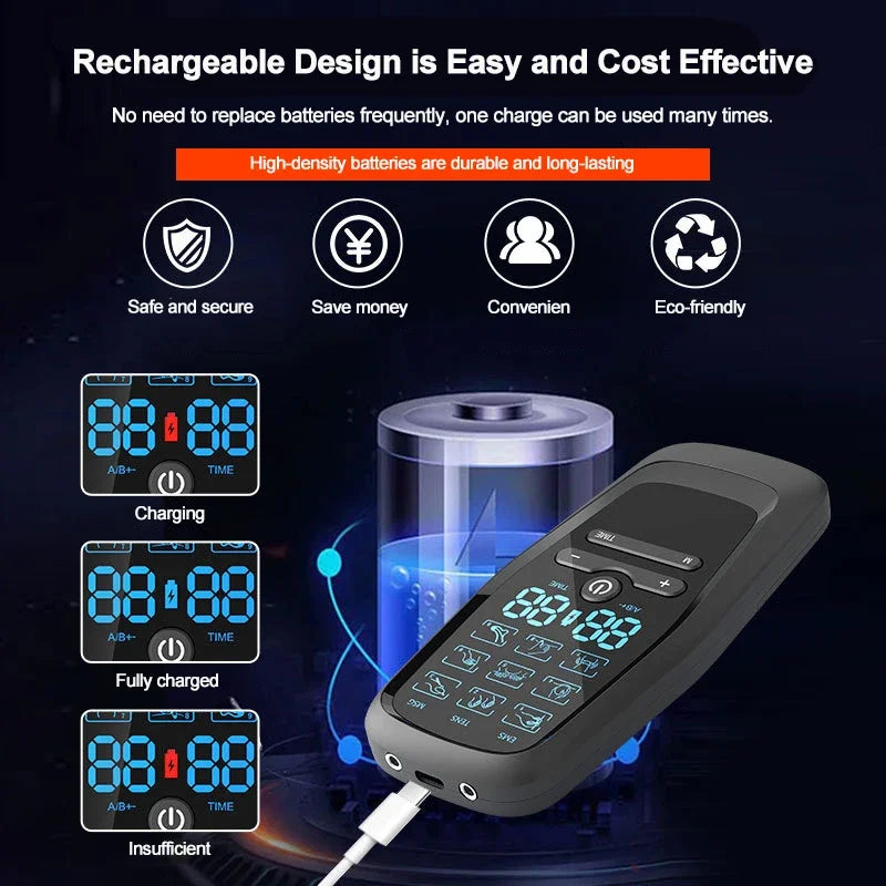 TENS Muscle Stimulator - Electric EMS Body Massager for Pain Relief Body Shaping Massage Equipment Tidesmit