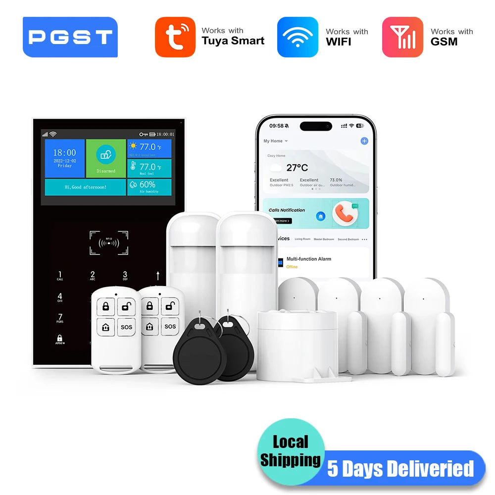 WiFi GSM Smart Home Alarm Security Kit - Tuya App Controlled System Tidesmit