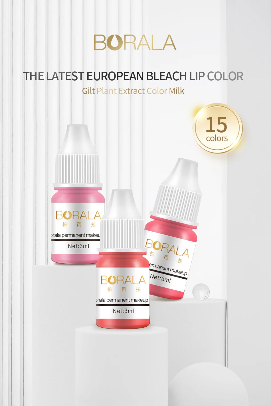 Permanent Makeup Lip Pigments 3ml for Professional Microblading PMU Devices Permanent Makeup Machines Tidesmit