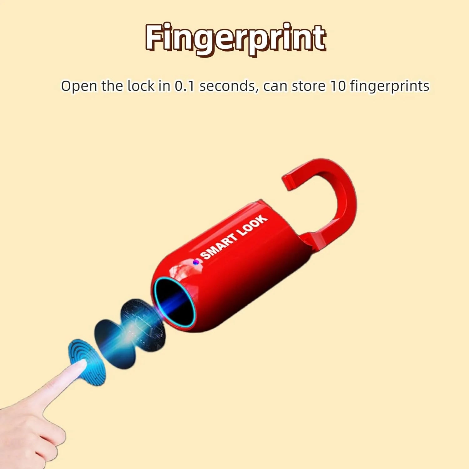 Mini Smart Fingerprint Lock Biometric Keyless Thumbprint Padlock School Gym Locker Small Rechargeable Electronic Locks
