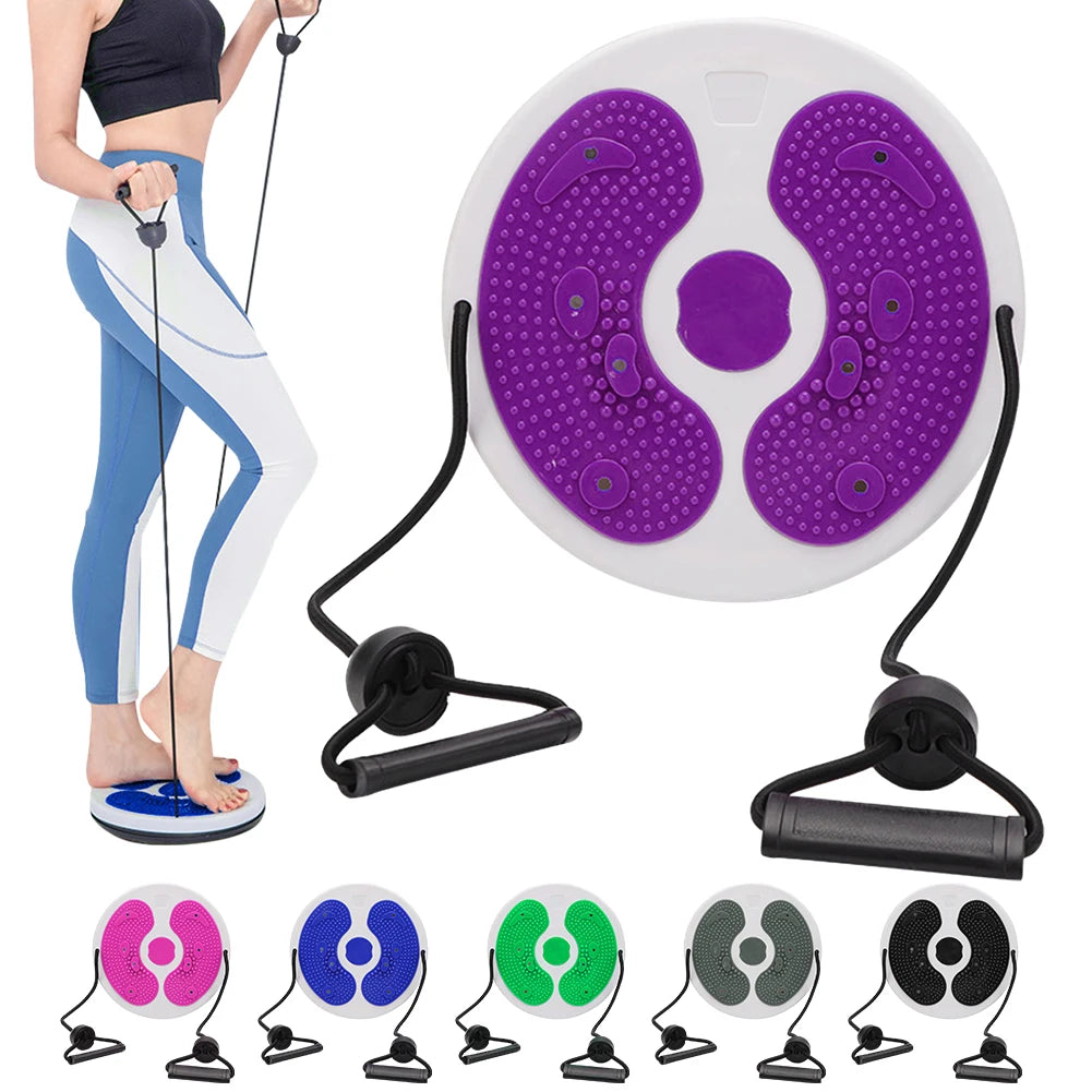 Waist Twisting Disc with Resistance Bands & Magnetic Foot Massage Body Shaping Massage Equipment Tidesmit