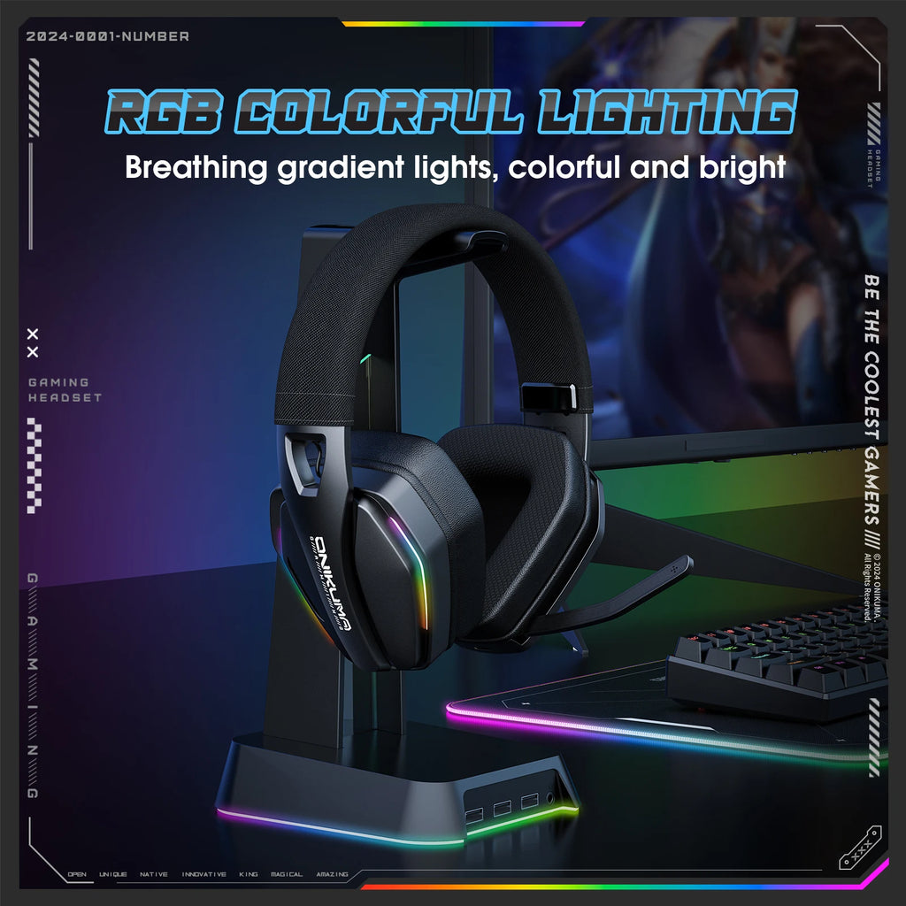 Tidesmit GT826 Wireless Over-Ear Gaming Headphones with Bluetooth 5.3 Tidesmit