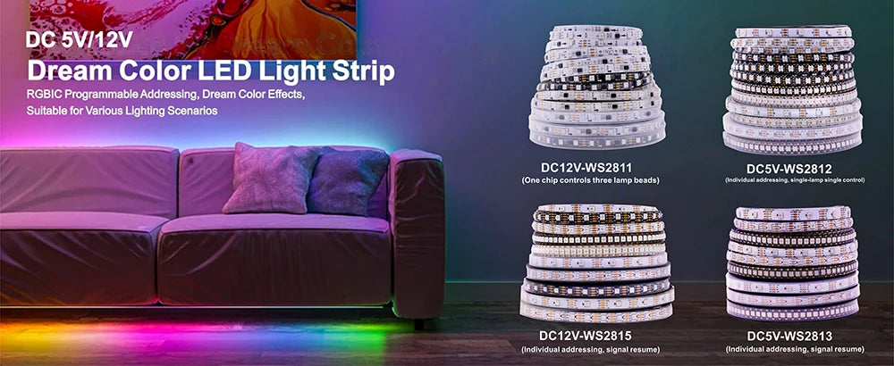 WS2812B COB Pixel Ring Light  27/48/73/96/120mm Individually Addressable WS2812 IC Smart DC5V RGB RING COB  Light Addressable 5V