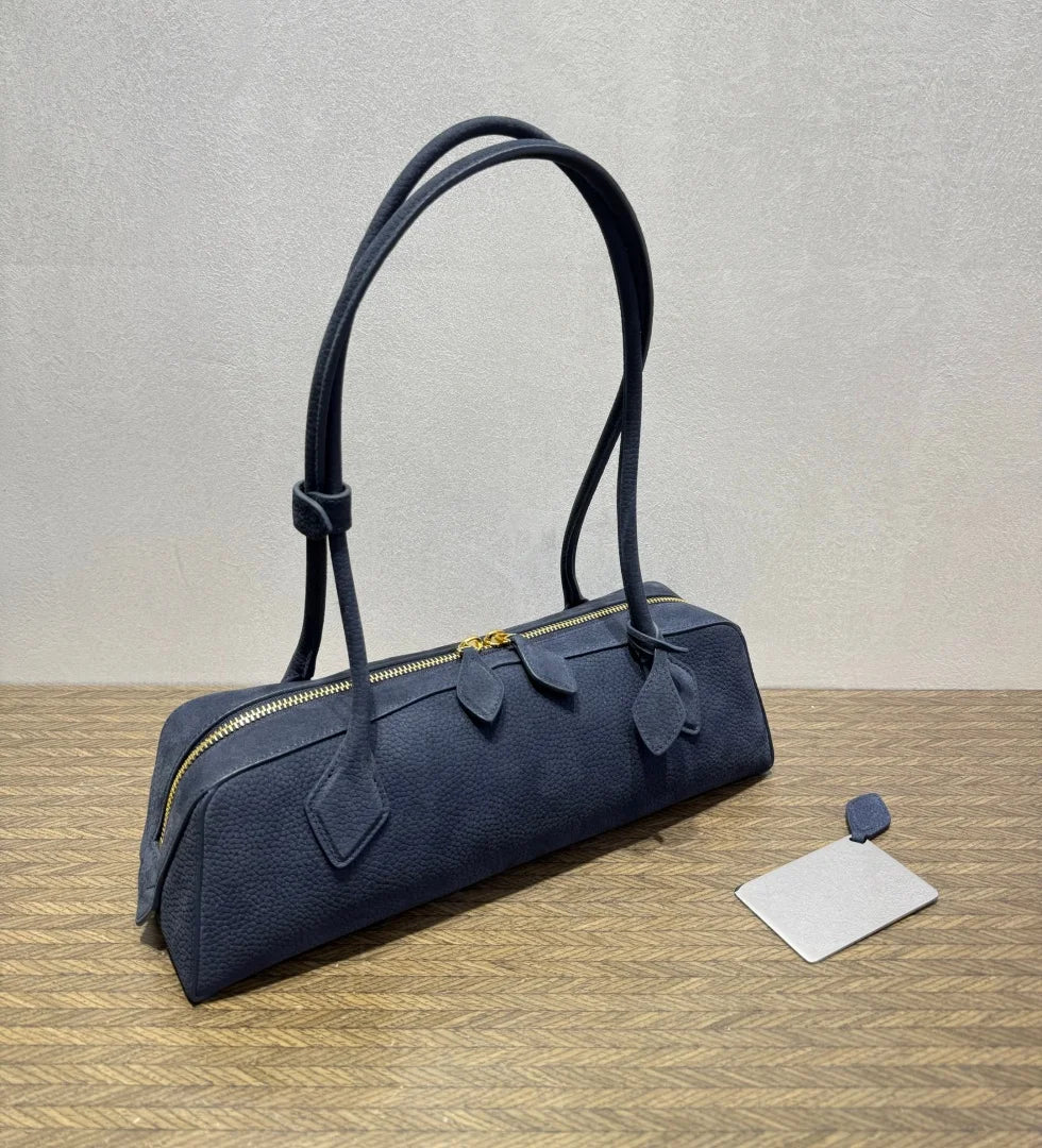 2026 high-quality genuine leather sausage bag, high-end customized high silk gloss leather handbag, women's shoulder bag