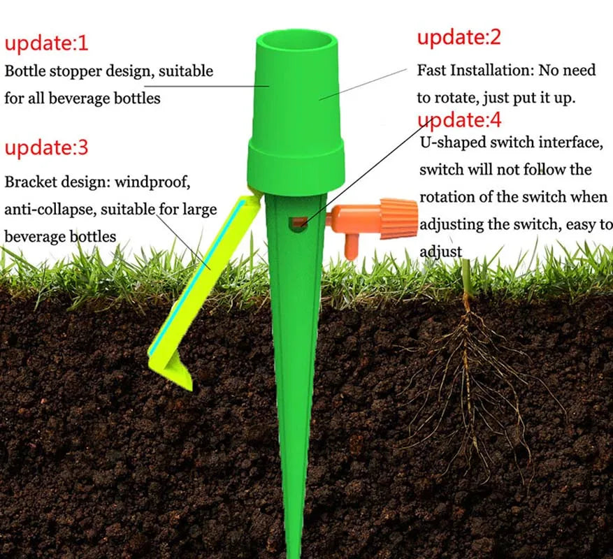 Auto Drip Irrigation System Automatic Watering Dripper Spike Garden Plants Flower Dripper Waterer Tools 1/2/4/6/12PCS