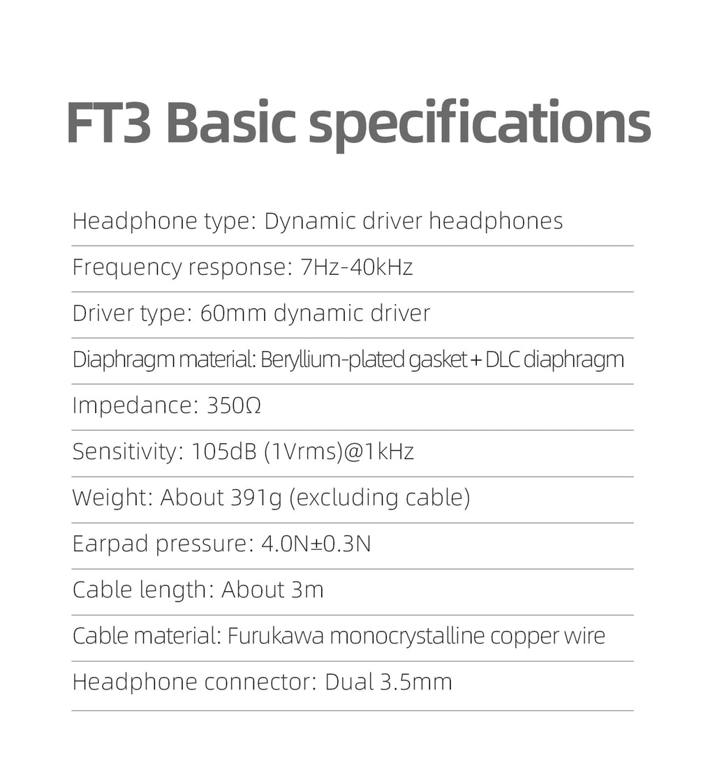 FiiO FT3 Open-Back Headphones with 60mm Dynamic Drivers Tidesmit