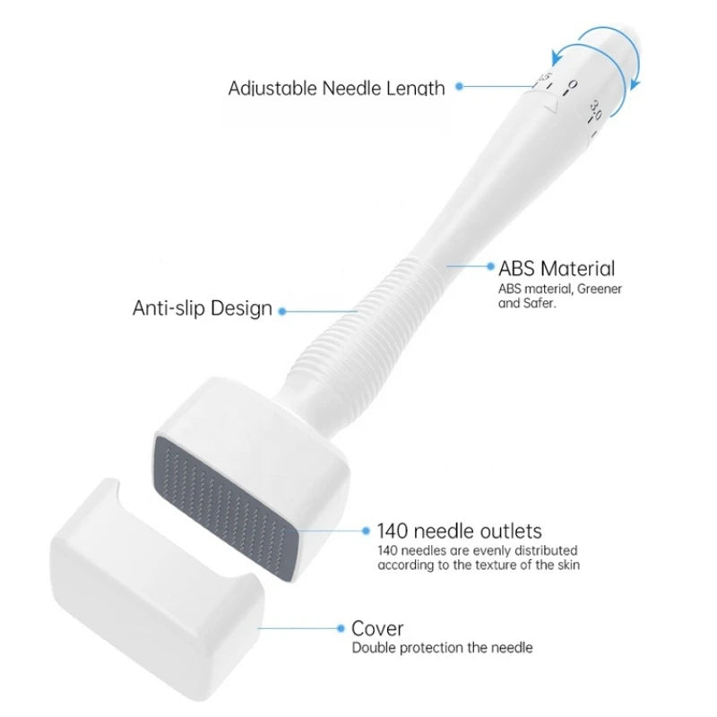 Adjustable Derma Stamp 140 Pins for Beard and Scalp Health Body Shaping Massage Equipment Tidesmit