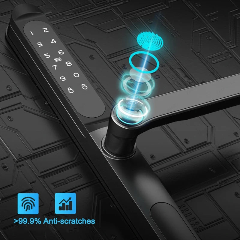 Slim 2.8CM Waterproof Sliding Door Smart Lock Fingerprint Password IC Card Key Compatibility TTlock App & Alexa Biometric Header