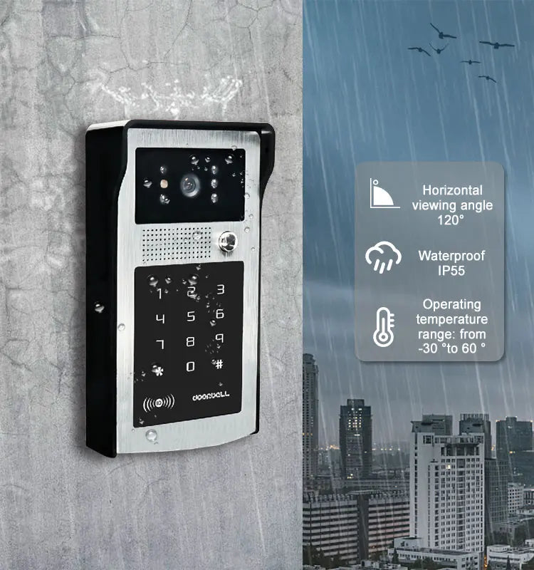 2MP 1080P Tuya APP WIFI Rifd Password TCP/IP Video Door Phone Wide Angle Intercom Visual Doorbell  Door Entry Camera
