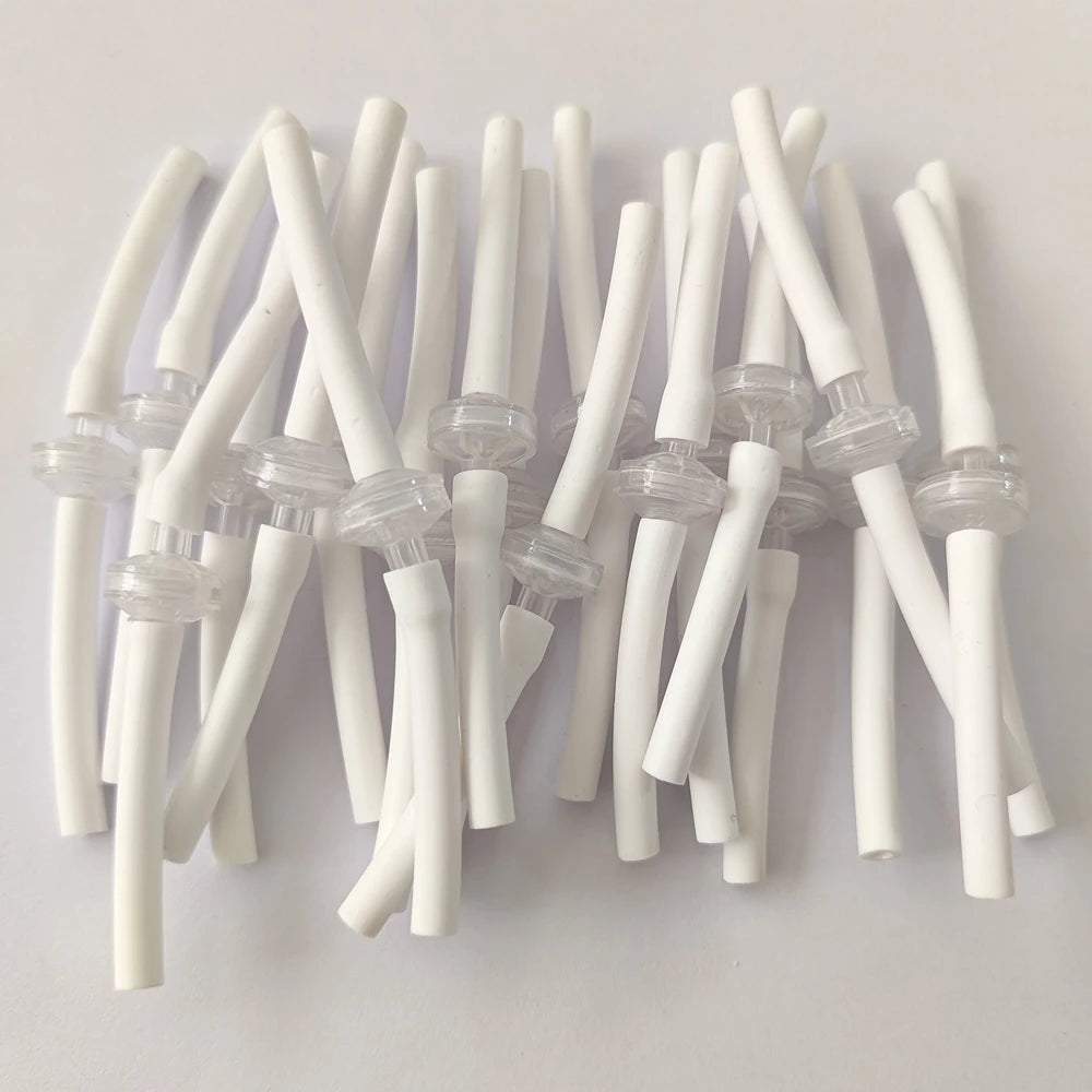 Disposable white replacement tubes with clear connectors for Microneedle RF skin lifting and acne scar machines.