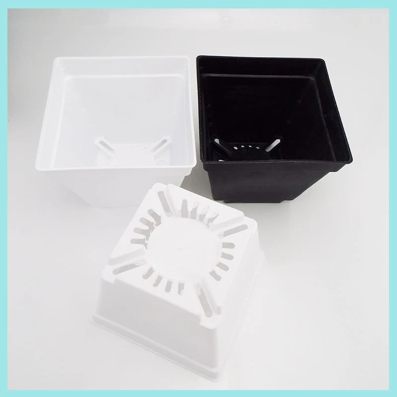Avilable Thicken Mini Flower Pots Planters Plastic Creative Small Square Nursery Pot Garden Desk Home Office Decoration B2