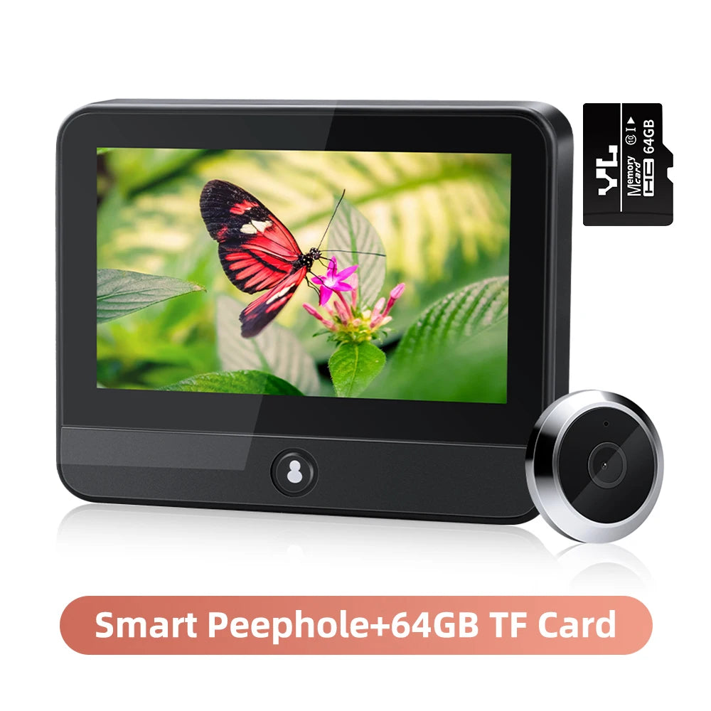 Wsdcam Wifi Doorbell 120 Degree Wide Angle Peephole Doorbell 1080P Digital Doorbell Viewer Motion Detection