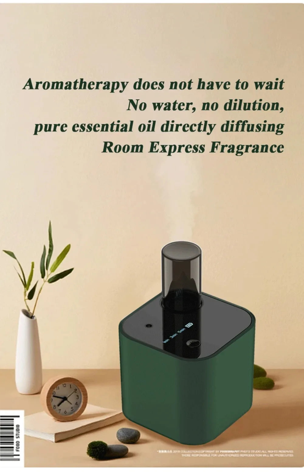 Waterless Portable Aroma Diffuser 3 Mist Modes Aromatherapy Diffuser for Essential Oils Scent Machine for Home Office Bedroom