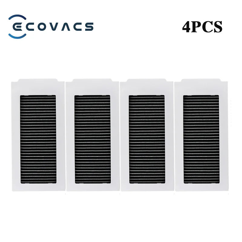 Tidesmit replacement parts kit for Ecovacs X5 OMNI and X5 PRO OMNI robot vacuum showing brushes, filters, and bags