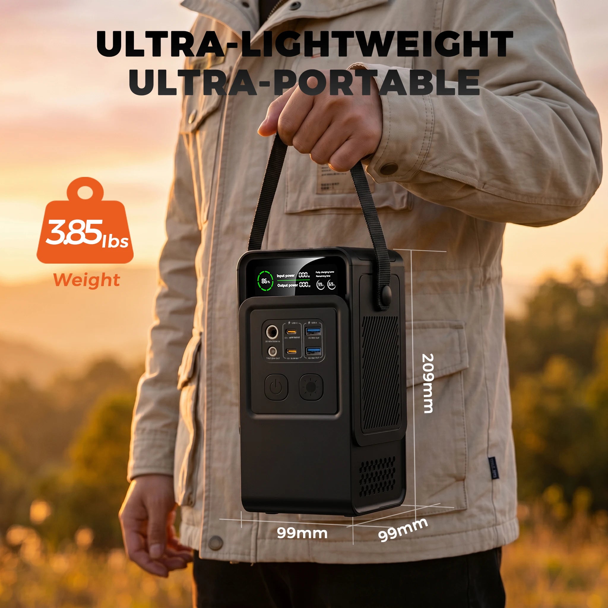 CTOLITY AP200 200W 192Wh Power Station Energy Storage Power Supply 60000mAh Portable Mobile Power Station Solar Generator Lifepo4 Battery